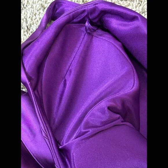 90s Jax Purple Sheath Dress Bodycon 60s Retro Mod MCM Pinup Rockabilly 10 - Picture 11 of 13